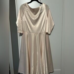 Unique Vintage Brand Cream Satin Dress